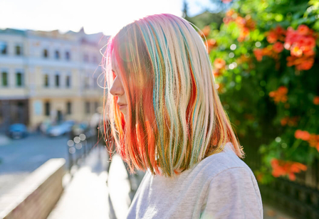 Close up of teenager girl 39 s head with multi co 2024 12 08 03 54 39 utc 1 1