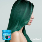 Alpine green hair colour watermark model