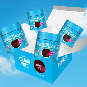 Exploded 4-pack of Vivids Cherry Red Hair Dye from Directions Hair