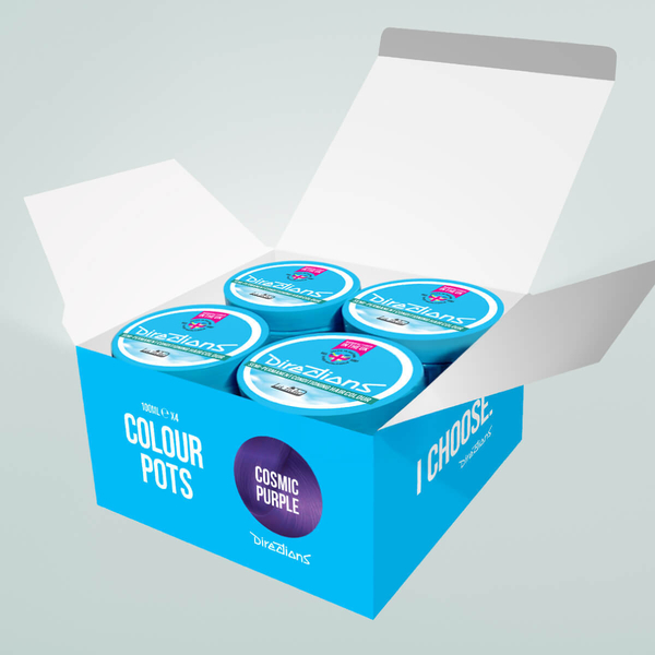 4-pack of Vivids Cosmic Purple Hair Dye from Directions Hair