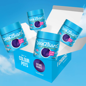 Exploded 4-pack of Vivids Cosmic Purple Hair Dye from Directions Hair