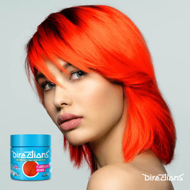 Fluo orange hair colour model watermark
