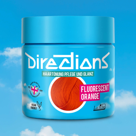 Fluoreszierende orange Haarfarbe in Töpfen – Deutsch