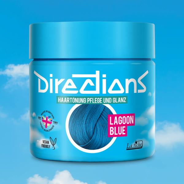 Lagunenblaue Haarfarbe in Töpfen – Deutsch