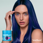 Midnight blue hair colour model watermark