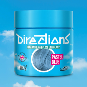 Pastellblaue Haarfarbe in Töpfen – Deutsch