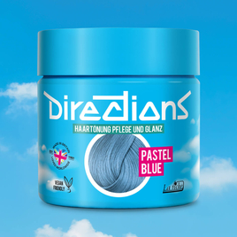 Pastellblaue Haarfarbe in Töpfen – Deutsch