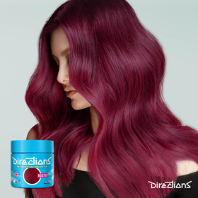 Rose red hair colour model watermark