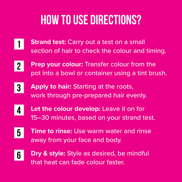 Instructions for use for hair dyes