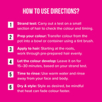 Instructions for use for hair dyes