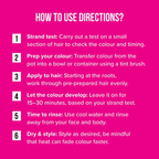 Instructions for use for hair dyes