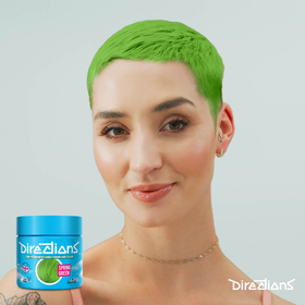 Spring green hair colour model watermark