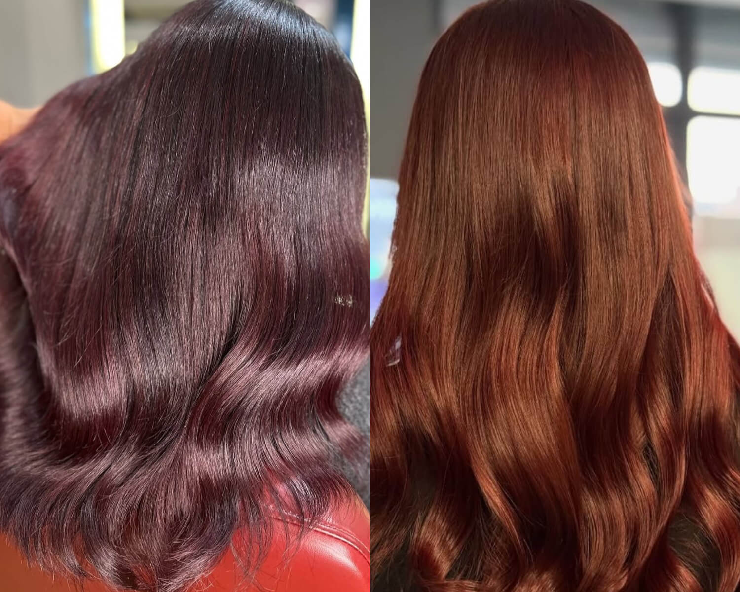 Examples of mixing brown hair dye with other hair dyes to create custom hair shades – these examples show combinations of brown hair dye and red hair dye