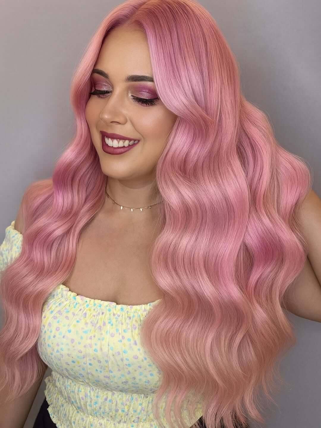 Example of light pink hair dye using Directions Pastel Pink hair dye