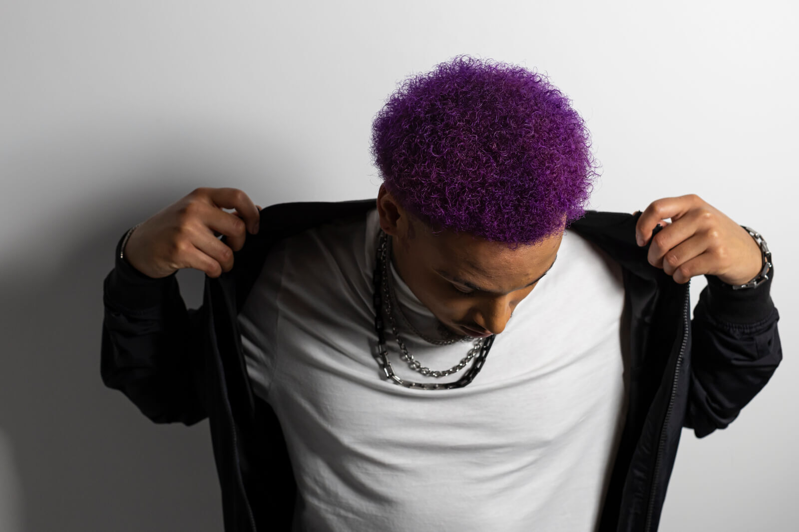 A photo of purple hair colour created using Directions Lavender